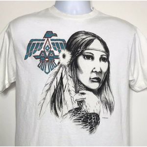 Vintage Catawba Iswa Native American T Shirt Single Stitch Large